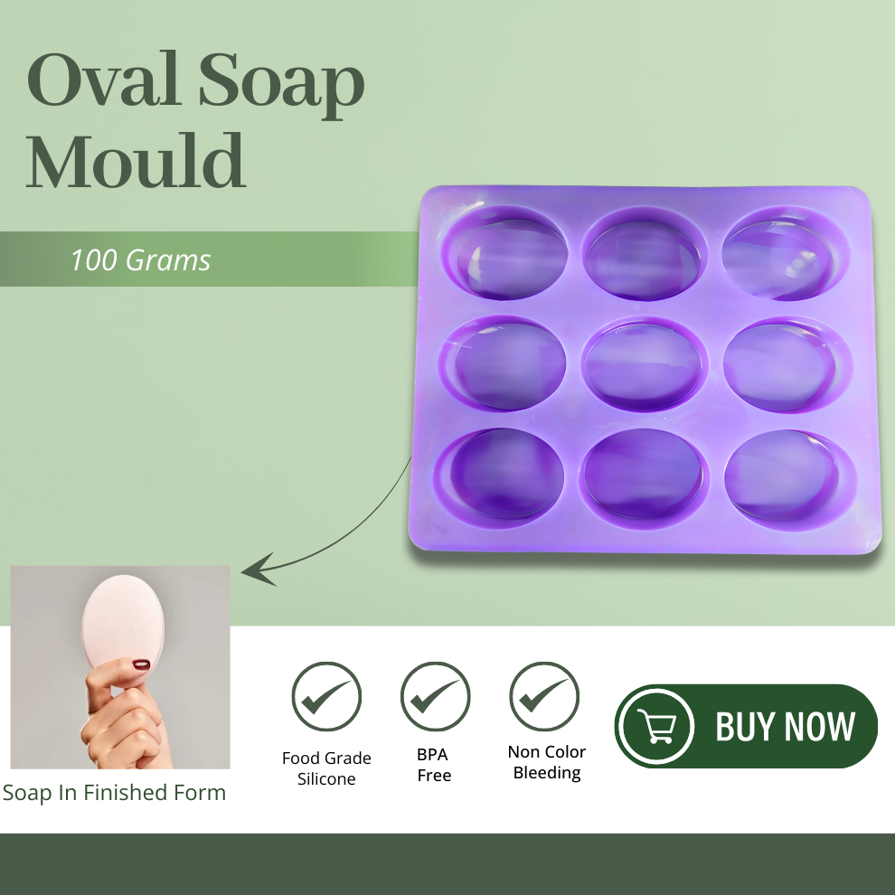 Silicone Handmade Oval Shape Soap Moulds-100 GM