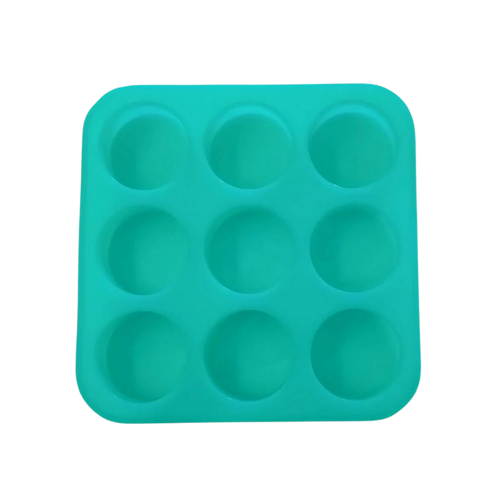 Round Shape Silicone Handmade Soap Making Moulds with 9 Cavities DIY Tray (100 GMS)