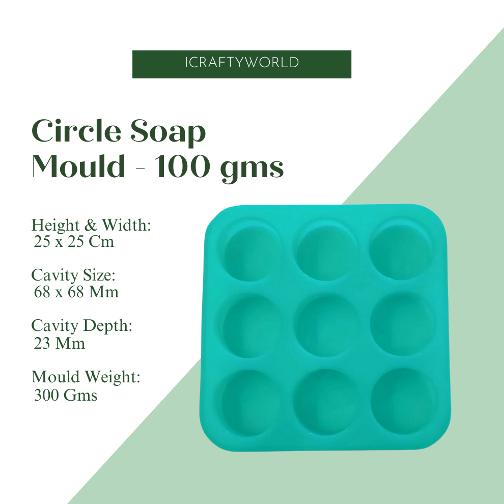 Round Shape Silicone Handmade Soap Making Moulds with 9 Cavities DIY Tray (100 GMS)