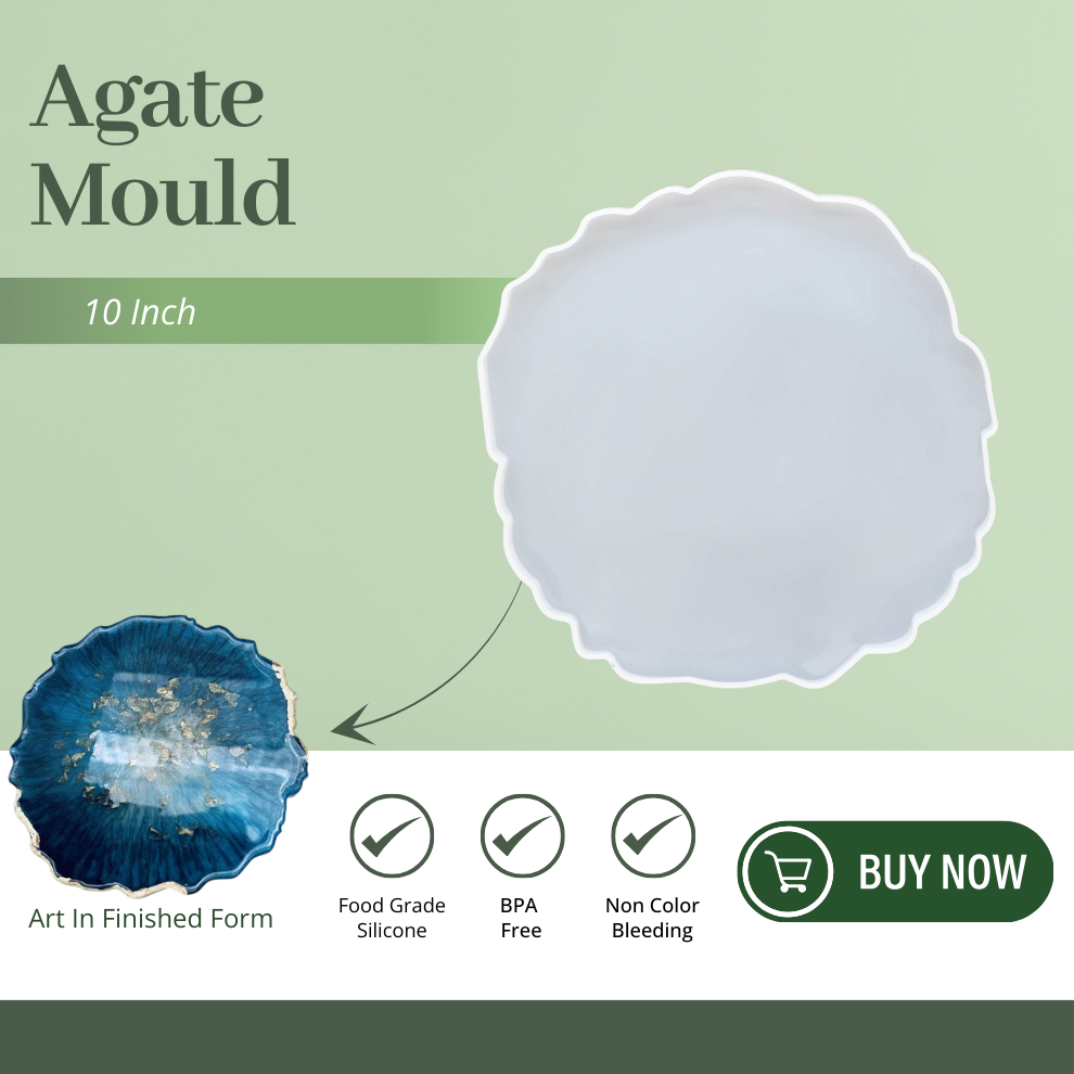 10 Inch Silicone Agate Round Coaster Mould