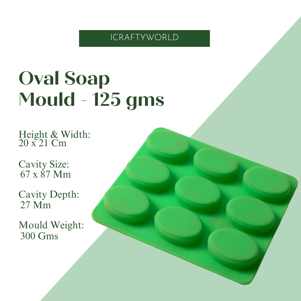 Silicone Handmade Oval Shape Soap Making Moulds-125 GM