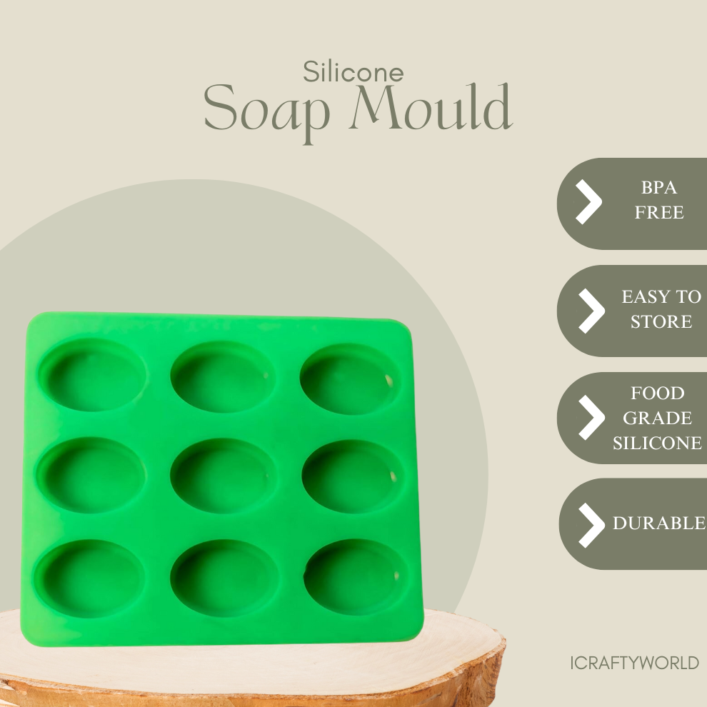 Silicone Handmade Oval Shape Soap Making Moulds-125 GM