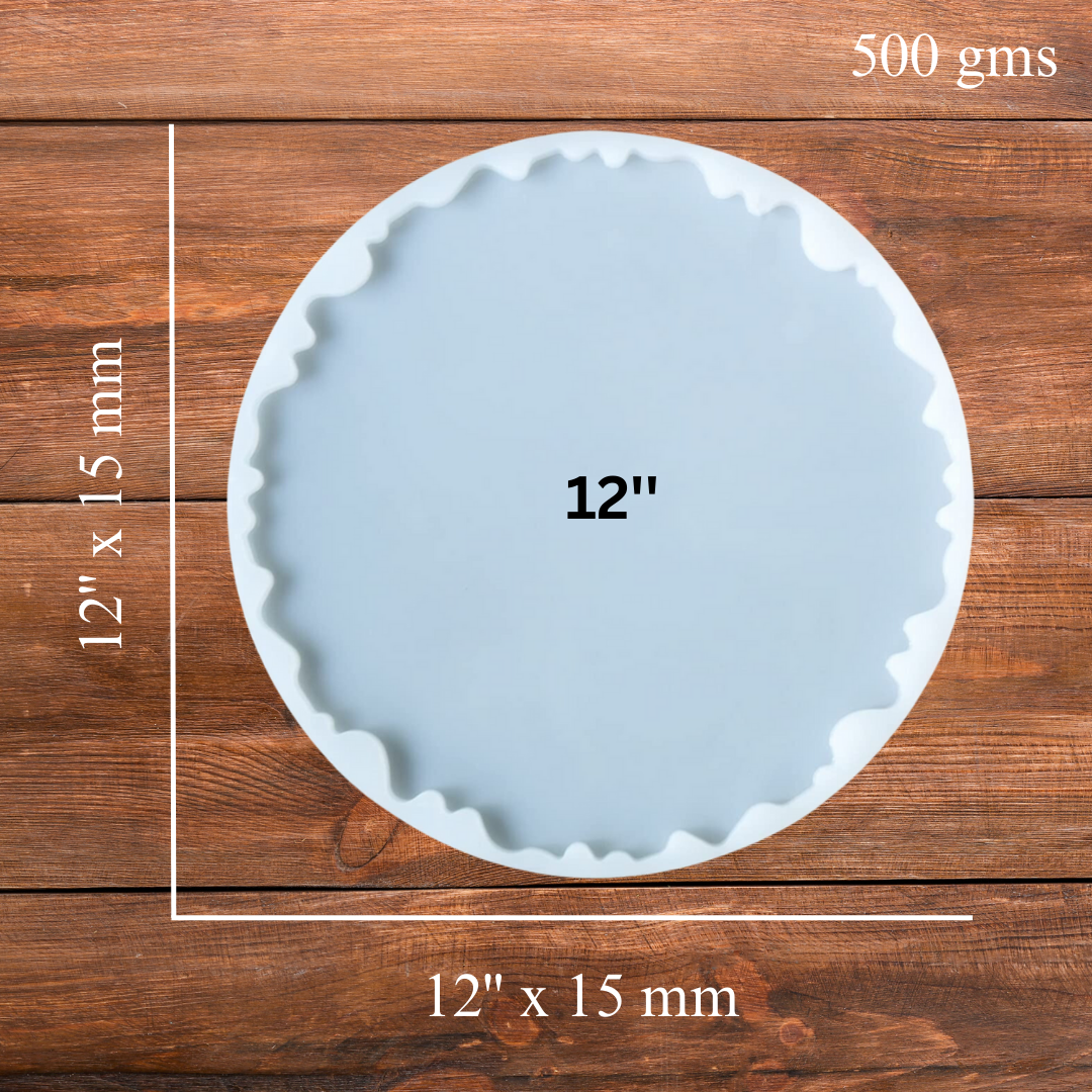 12 Inch Silicone Agate Round Coaster Mould