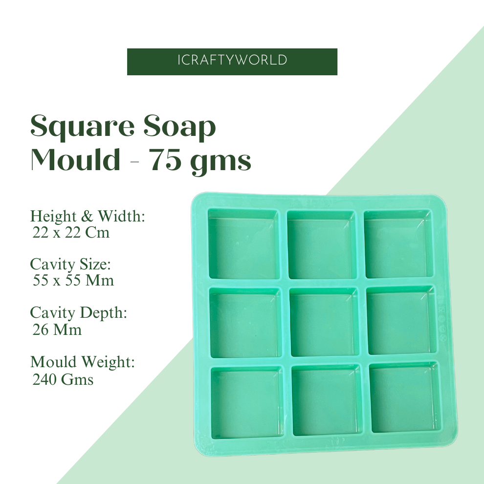 Handmade Square Soap Making Moulds- 75GM