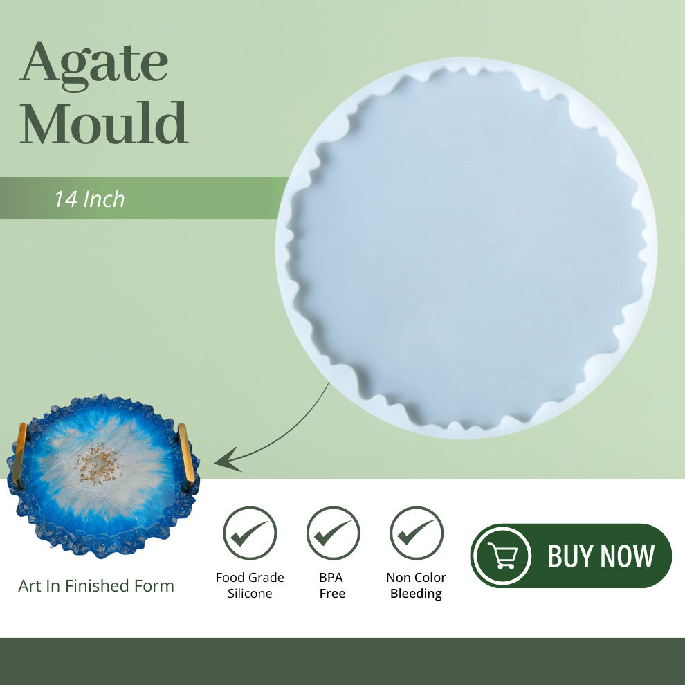 14 Inch Silicone Agate Round Coaster Mould