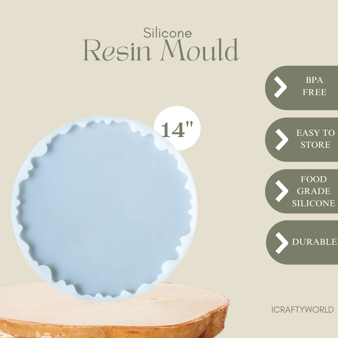 14 Inch Silicone Agate Round Coaster Mould