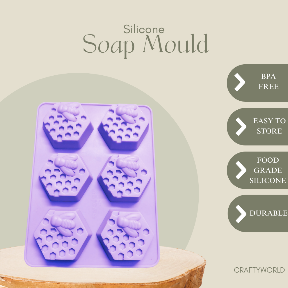 Honey BEE Shape 9 Cavity Silicone Soap Mould- 70 GMS