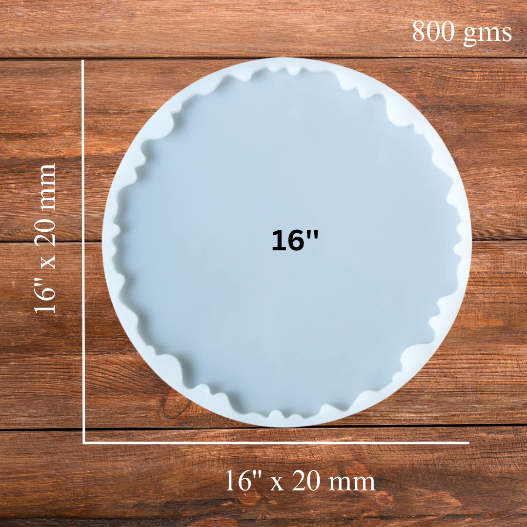 16 Inch Silicone Agate Round Coaster Mould