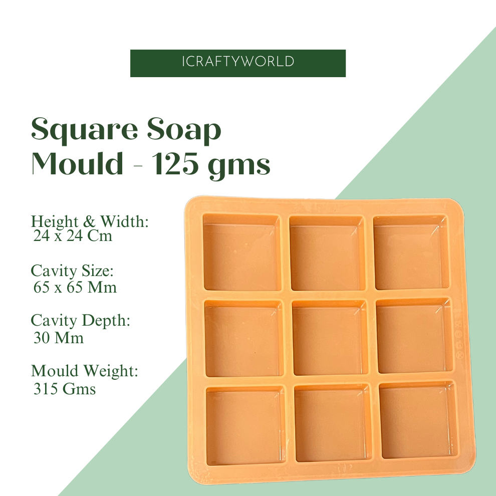 Handmade Square Shape Soap Making Moulds- 125GM