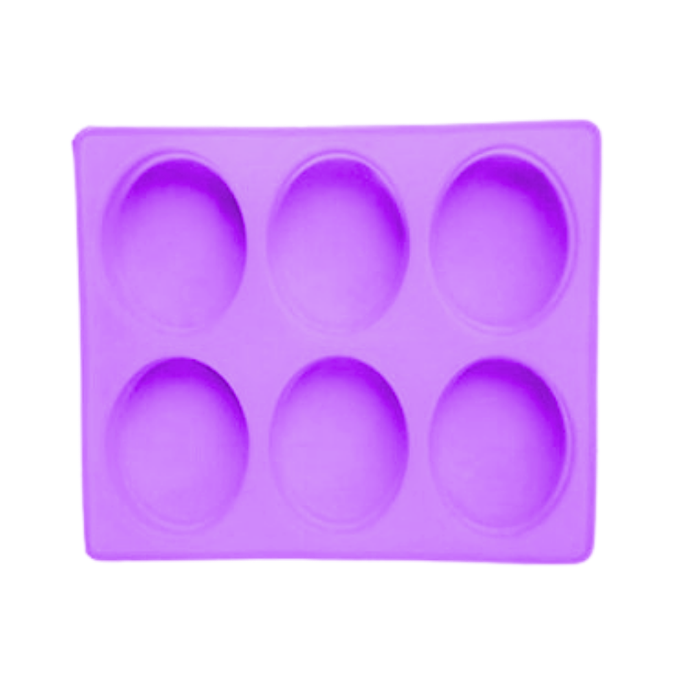 Silicone Handmade Oval Shape Soap Moulds with 6 Cavities -150 GM