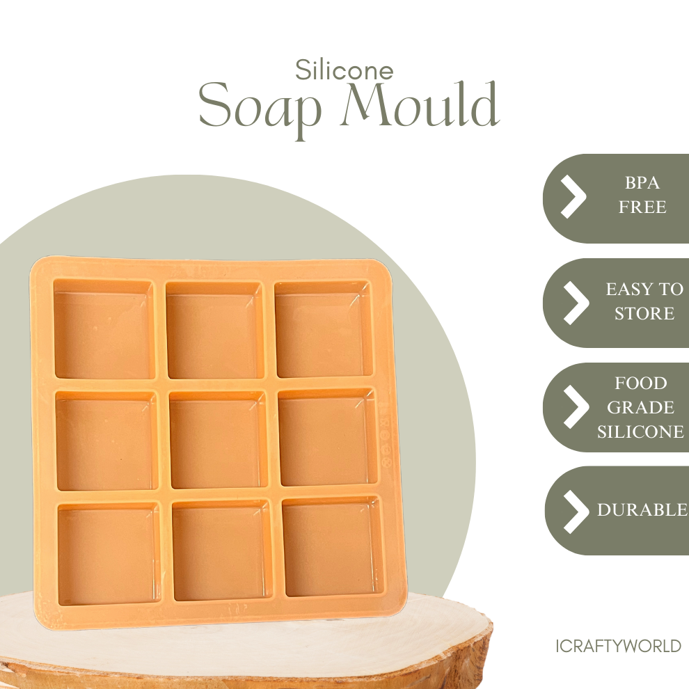 Handmade Square Shape Soap Making Moulds- 125GM