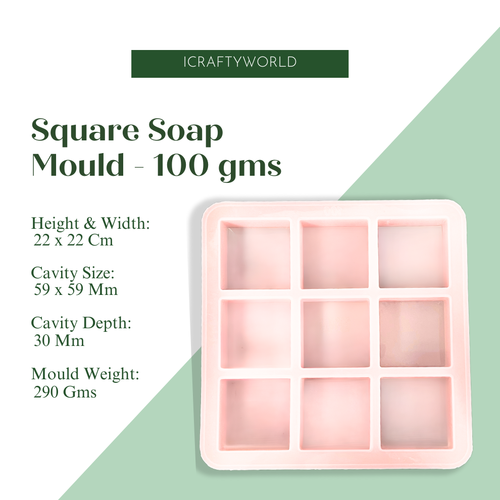 Square Shape Silicone Handmade Soap Making Moulds -100 GM