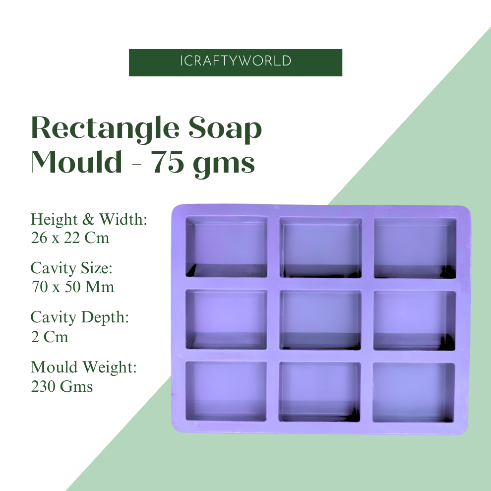 Handmade Rectangle Shape Soap Making Moulds- 75 GM
