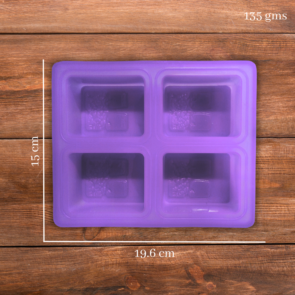 Tree Design Handmade Rectangle Soap Making Moulds- 125 GM