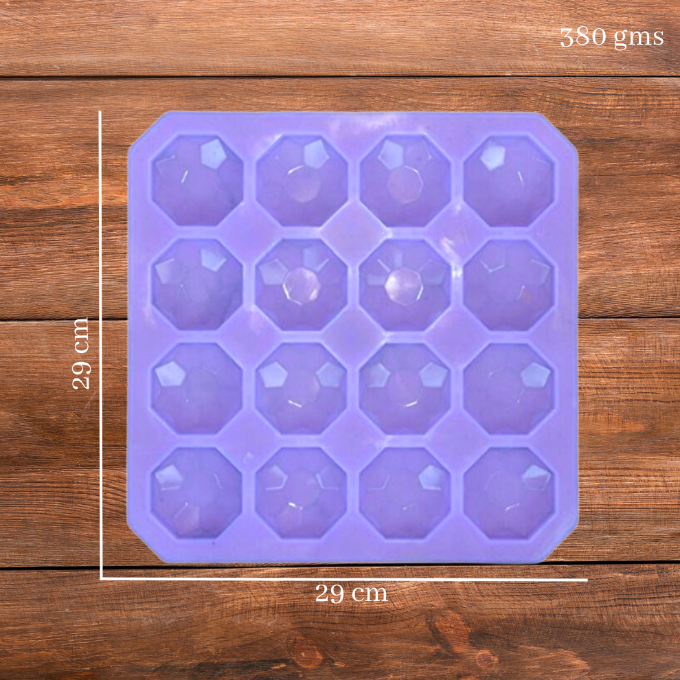 Diamond Shaped Silicone Soap Mould with 16 Cavities, 50 GMS