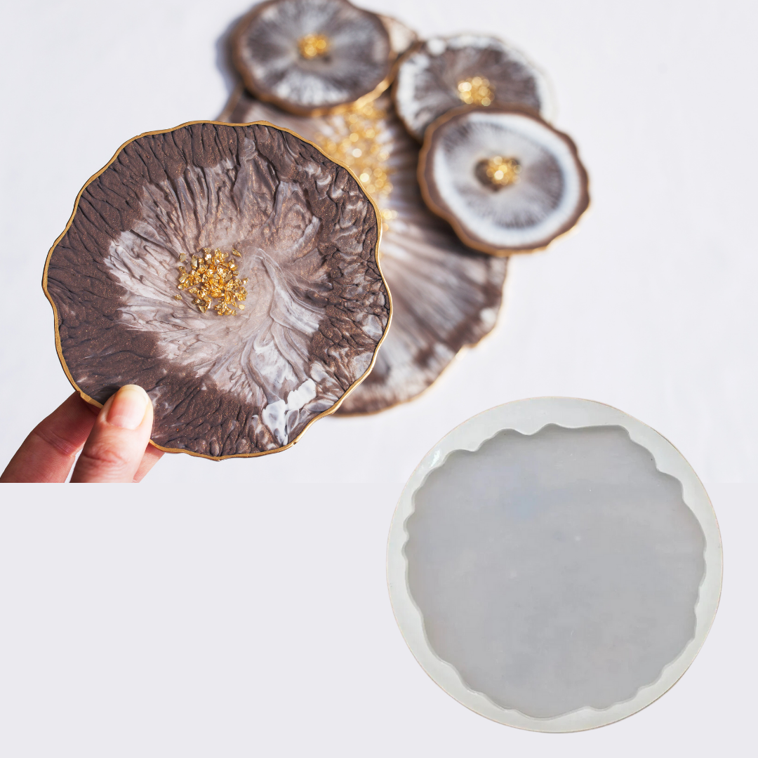 2 Inch Silicone Agate Round Coaster Mould