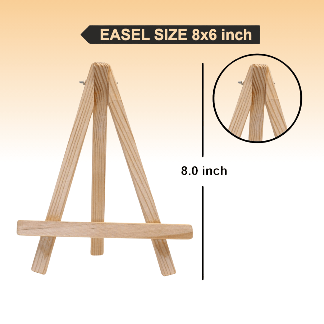 8 Inch Mini Premium Wooden Easel Stand with Screw