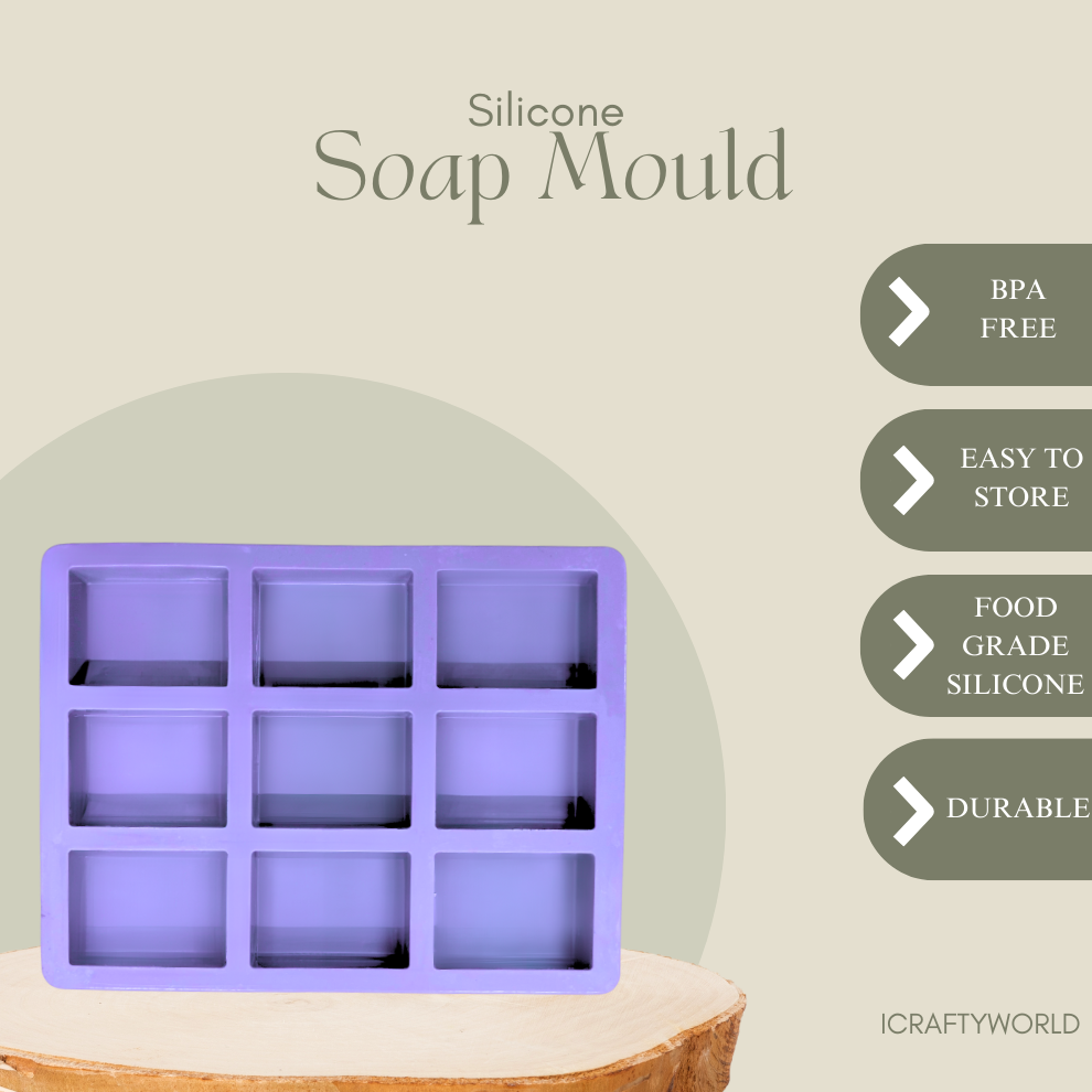 Handmade Rectangle Shape Soap Making Moulds- 75 GM