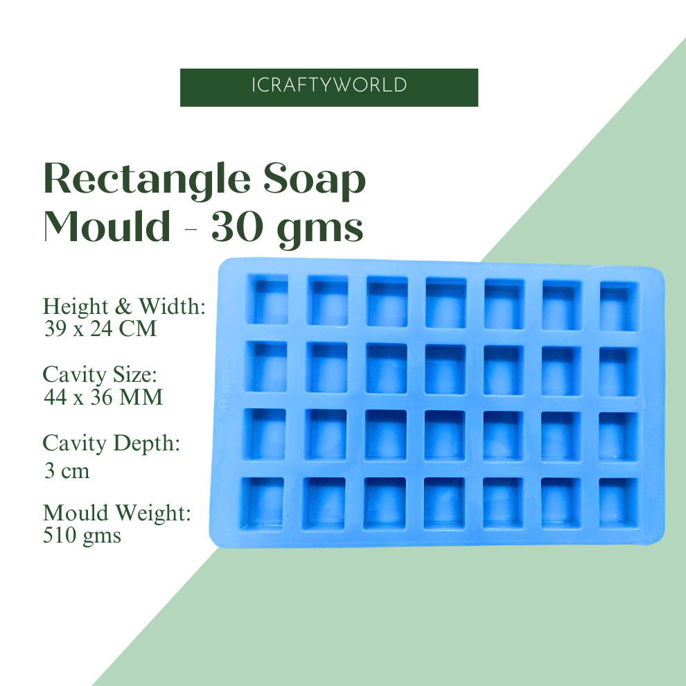 Handmade Rectangle Shape Soap Making Moulds- 30 GM