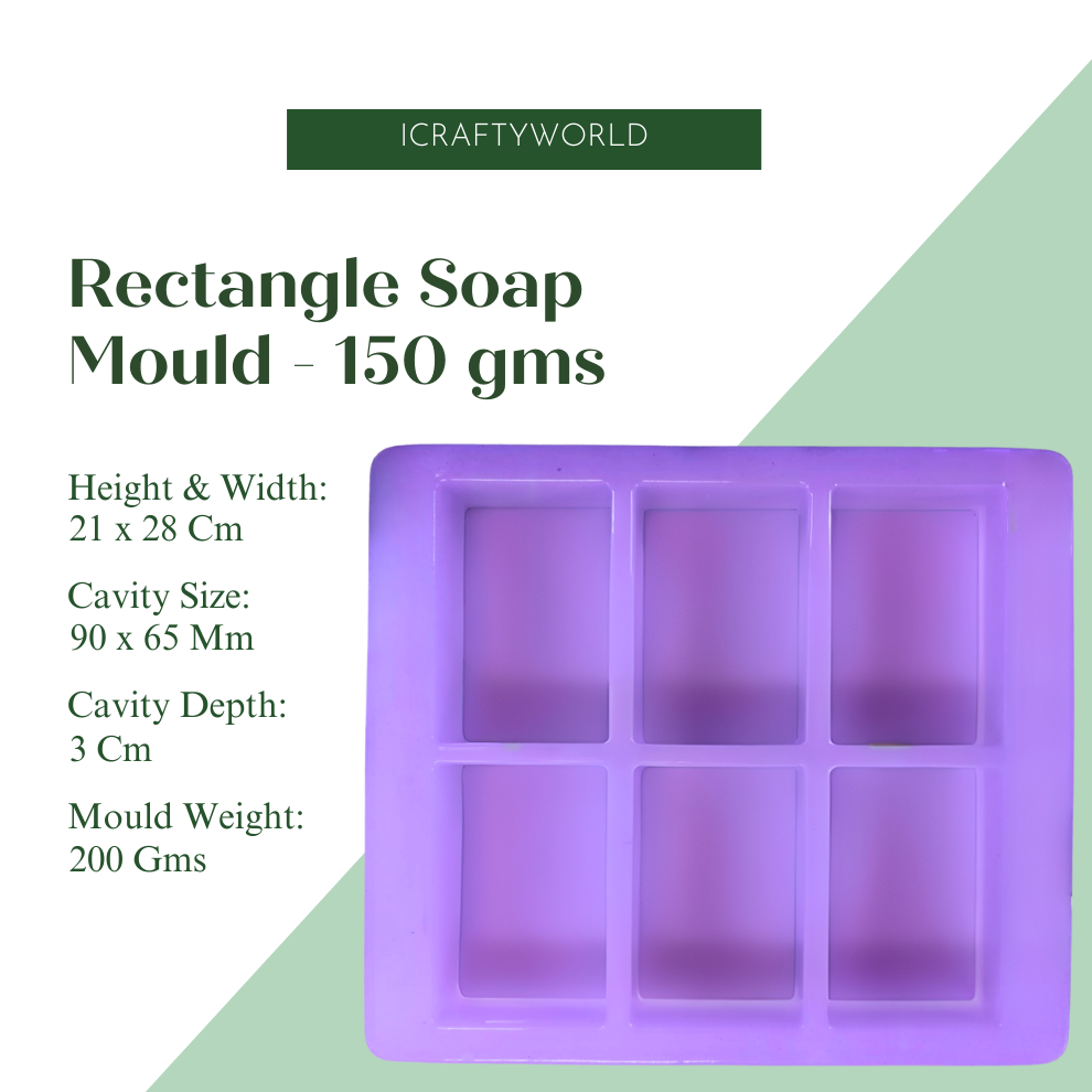 Handmade Rectangle Shape Soap Making Moulds 150GM