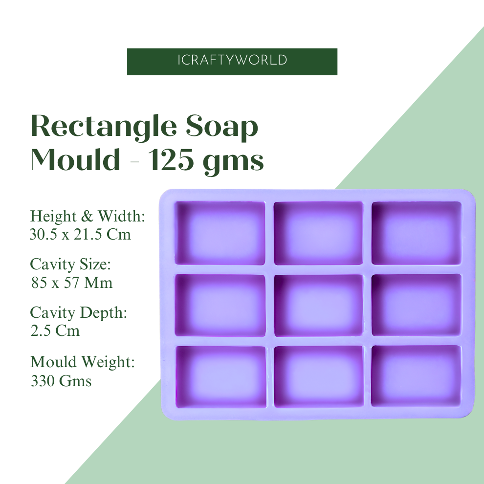 Handmade Rectangle Shape Soap Making Moulds- 125 GM