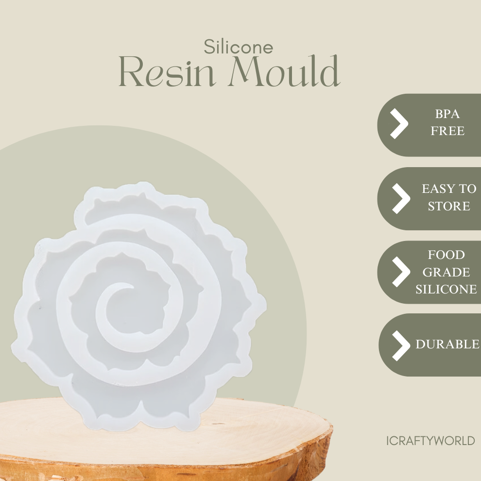 Fancy 3D Flower Coaster Mould