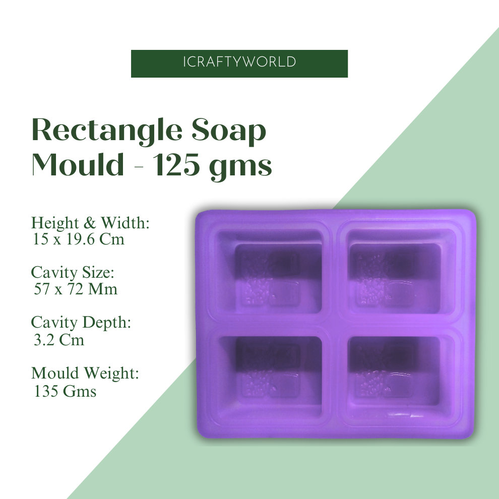 Tree Design Handmade Rectangle Soap Making Moulds- 125 GM