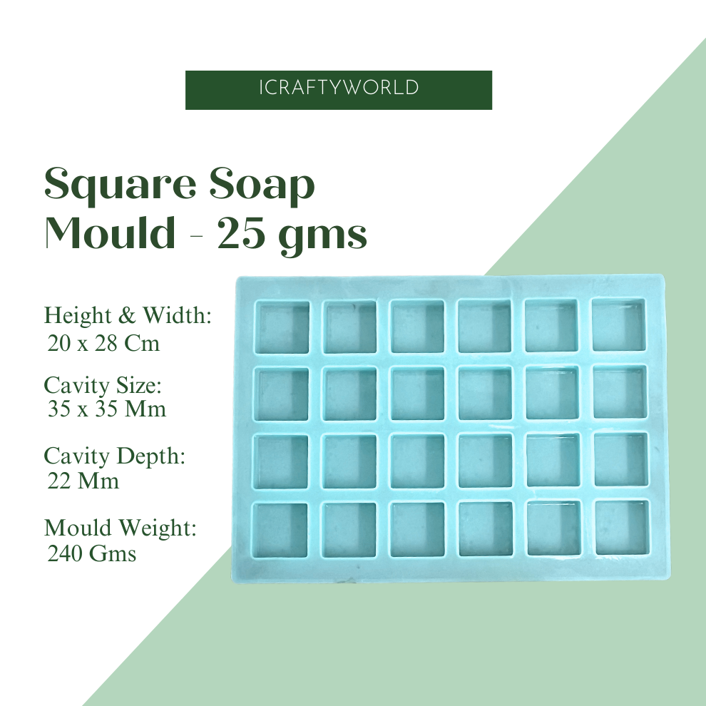 Handmade Square Shape Soap Making Moulds- 25 GM