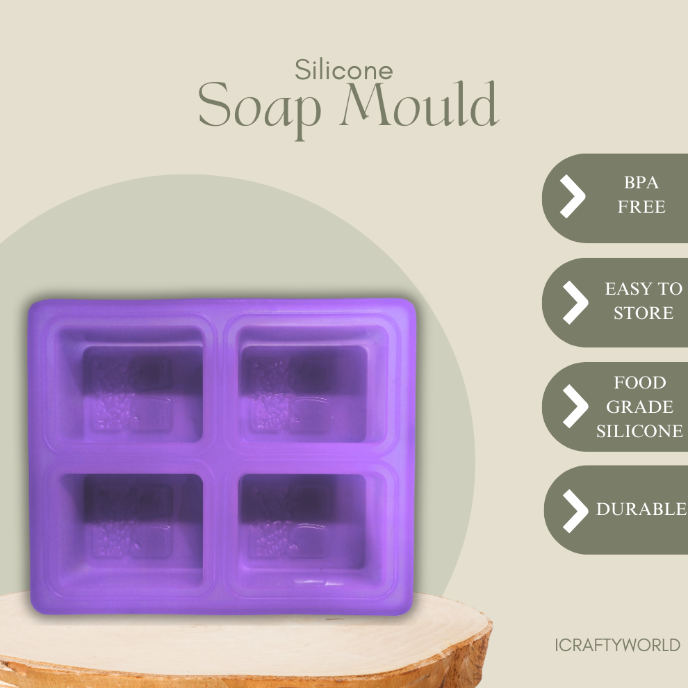 Tree Design Handmade Rectangle Soap Making Moulds- 125 GM