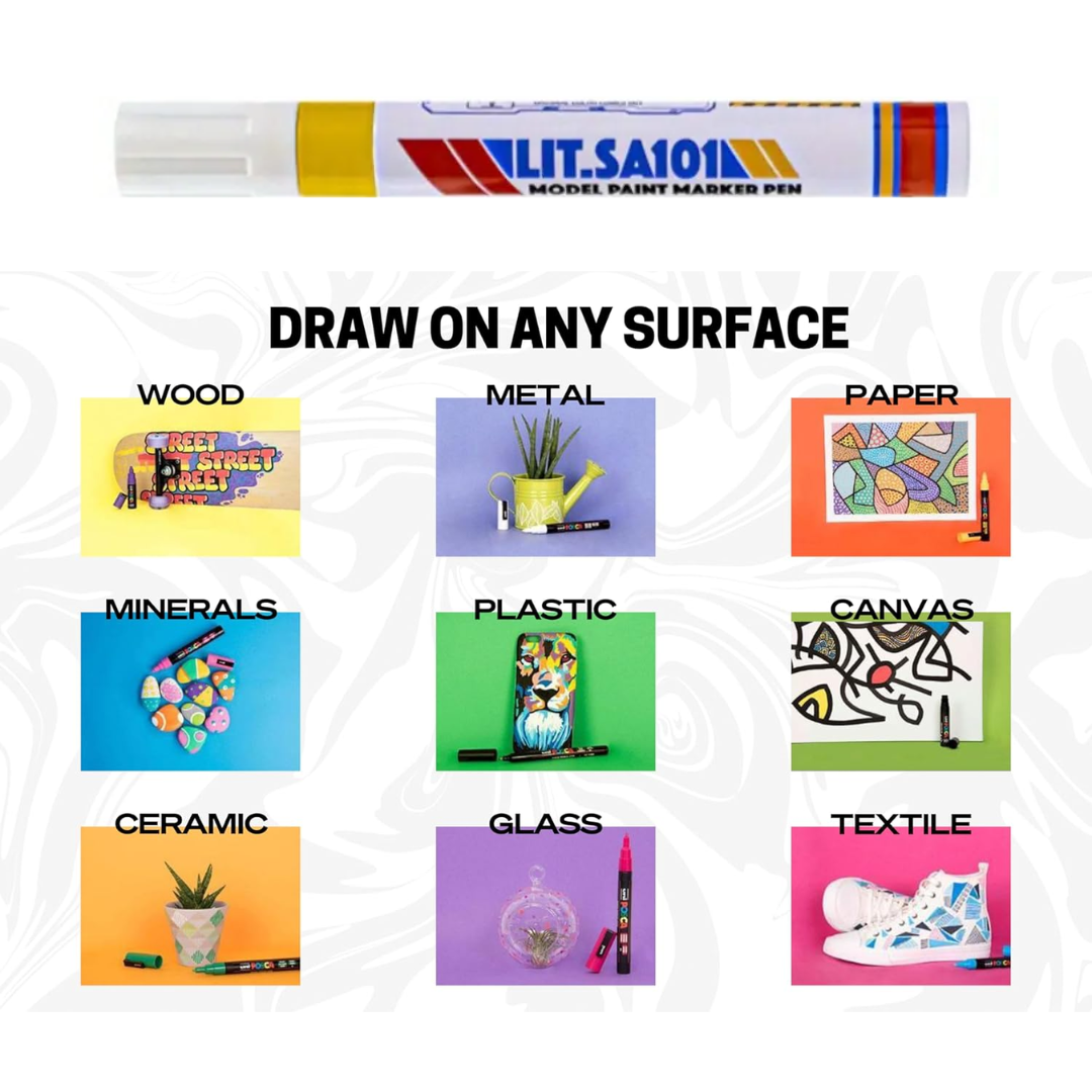 Set of 12 Acrylic Markers Bullet Shape Paint Marker