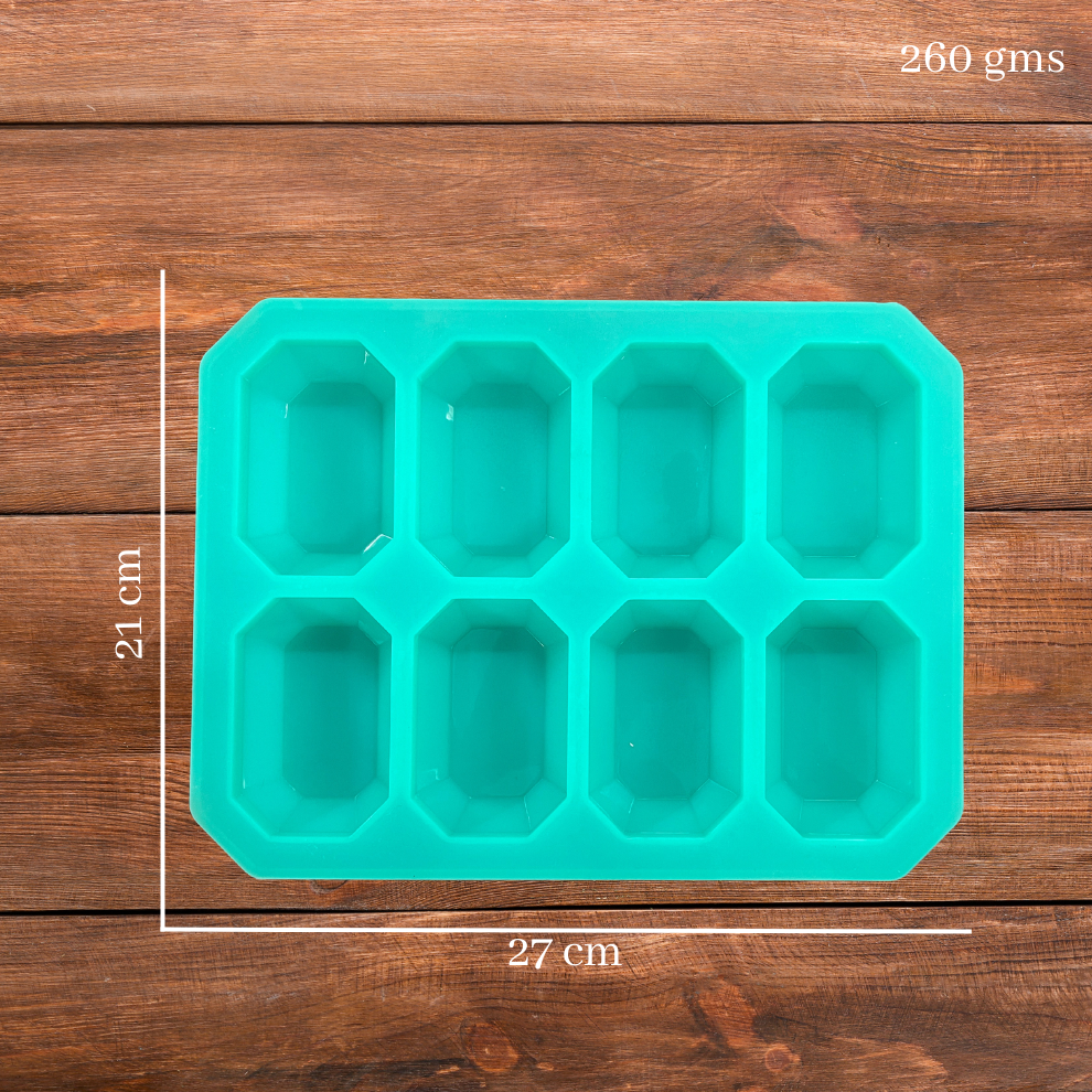 Octagonal Shape 8 CVT Silicone Soap Mould- 100 GMS