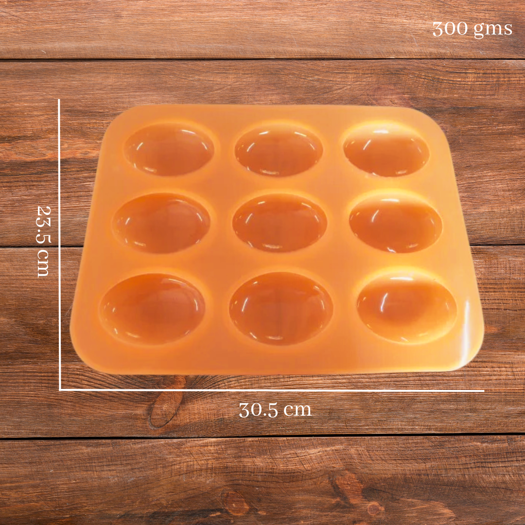 Silicone Handmade Oval Shape Soap Making Mould - 70 GM