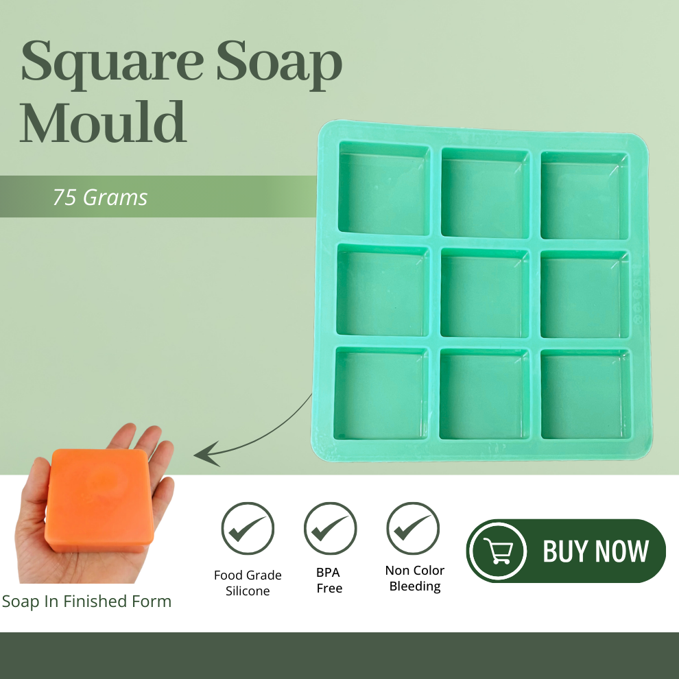 Handmade Square Soap Making Moulds- 75GM