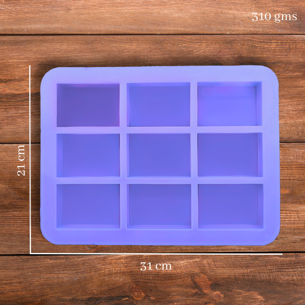 Silicone Rectangle Shape Soap Mould - 100 GM