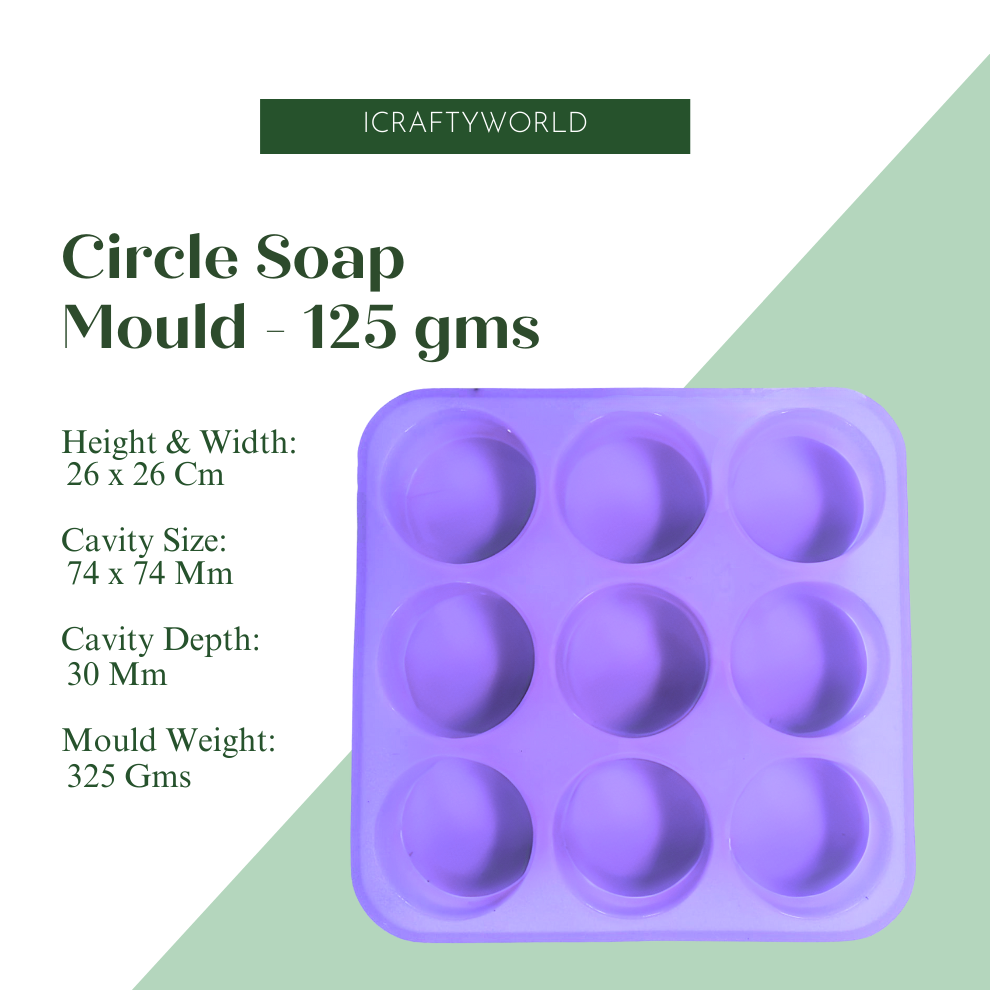 Round Shape Silicone Handmade Soap Making Moulds with 9 Cavities DIY Tray (125 GMS)