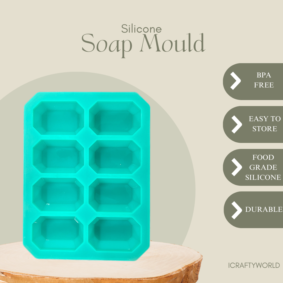 Octagonal Shape 8 CVT Silicone Soap Mould- 100 GMS