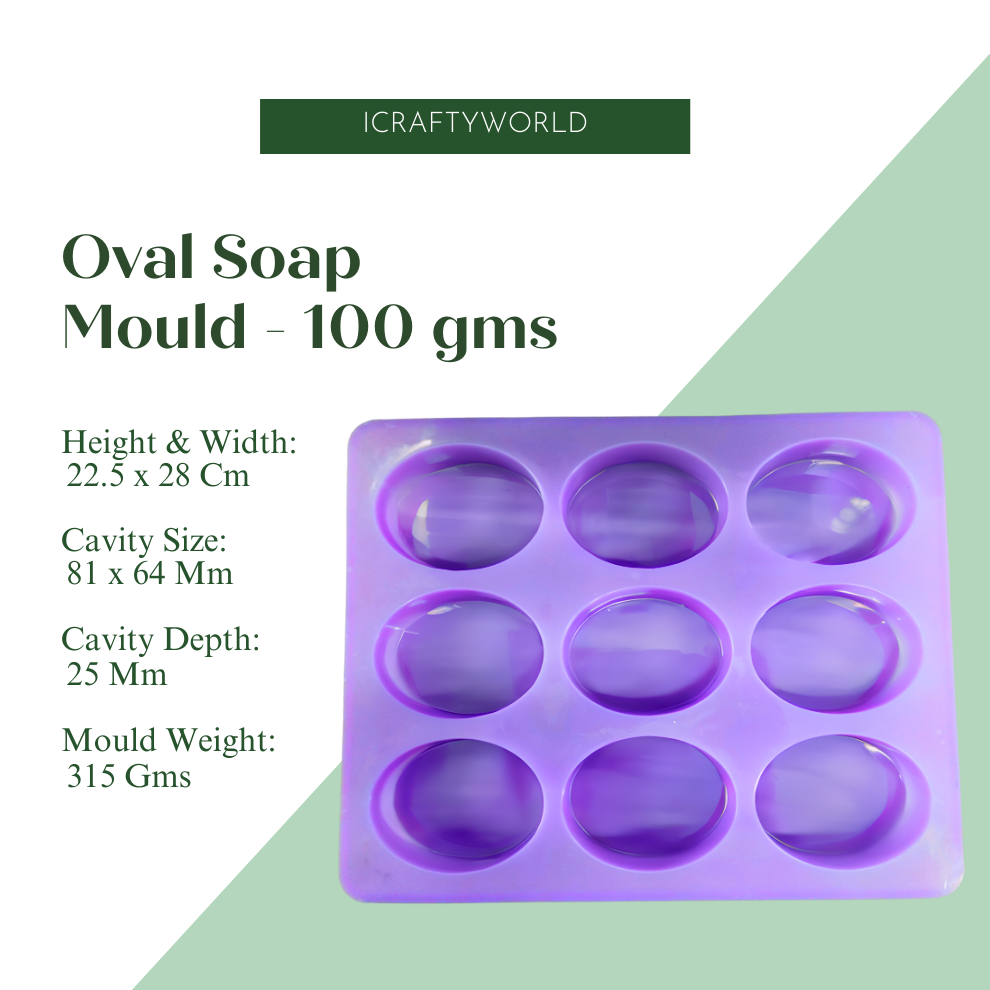 Silicone Handmade Oval Shape Soap Moulds-100 GM