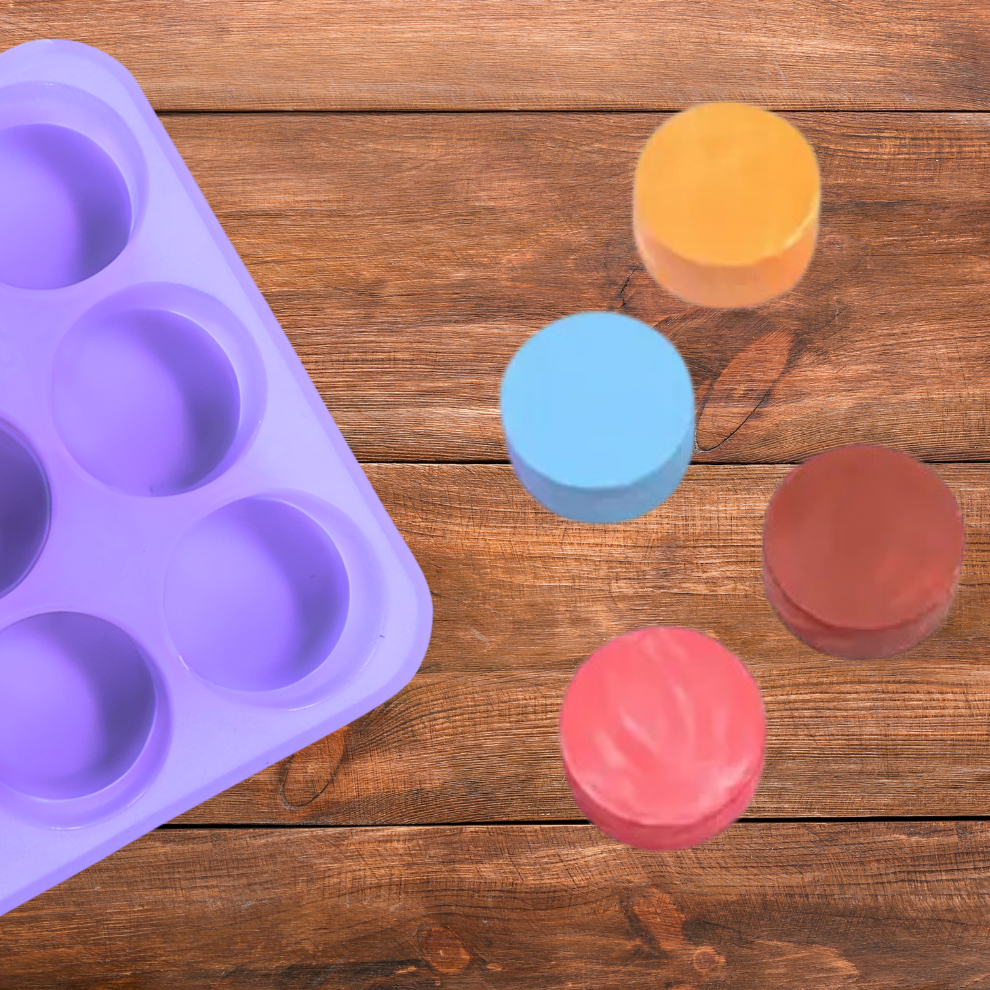 Round Shape Silicone Handmade Soap Making Moulds with 9 Cavities DIY Tray (125 GMS)
