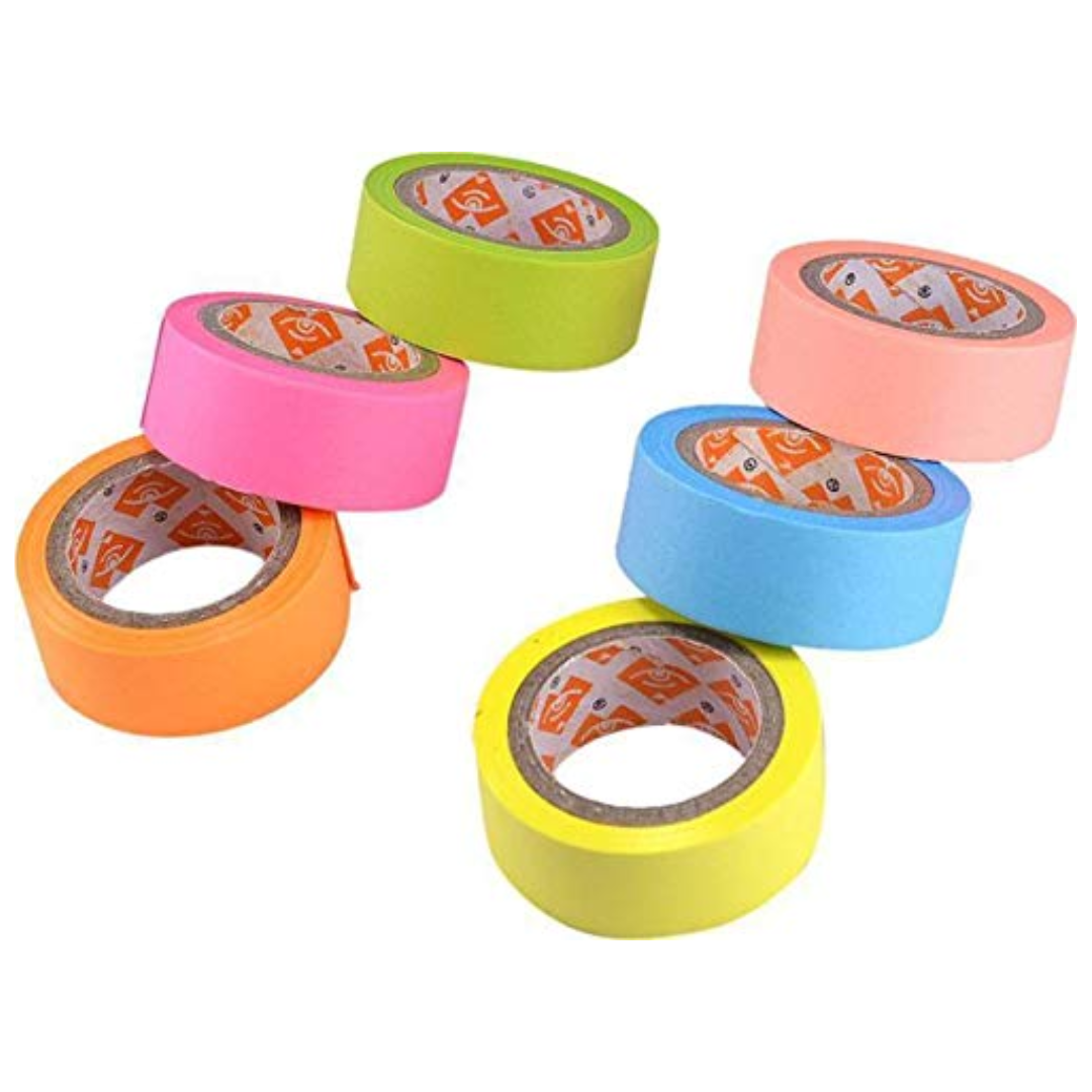 Neon Paper Tape, Set of 6