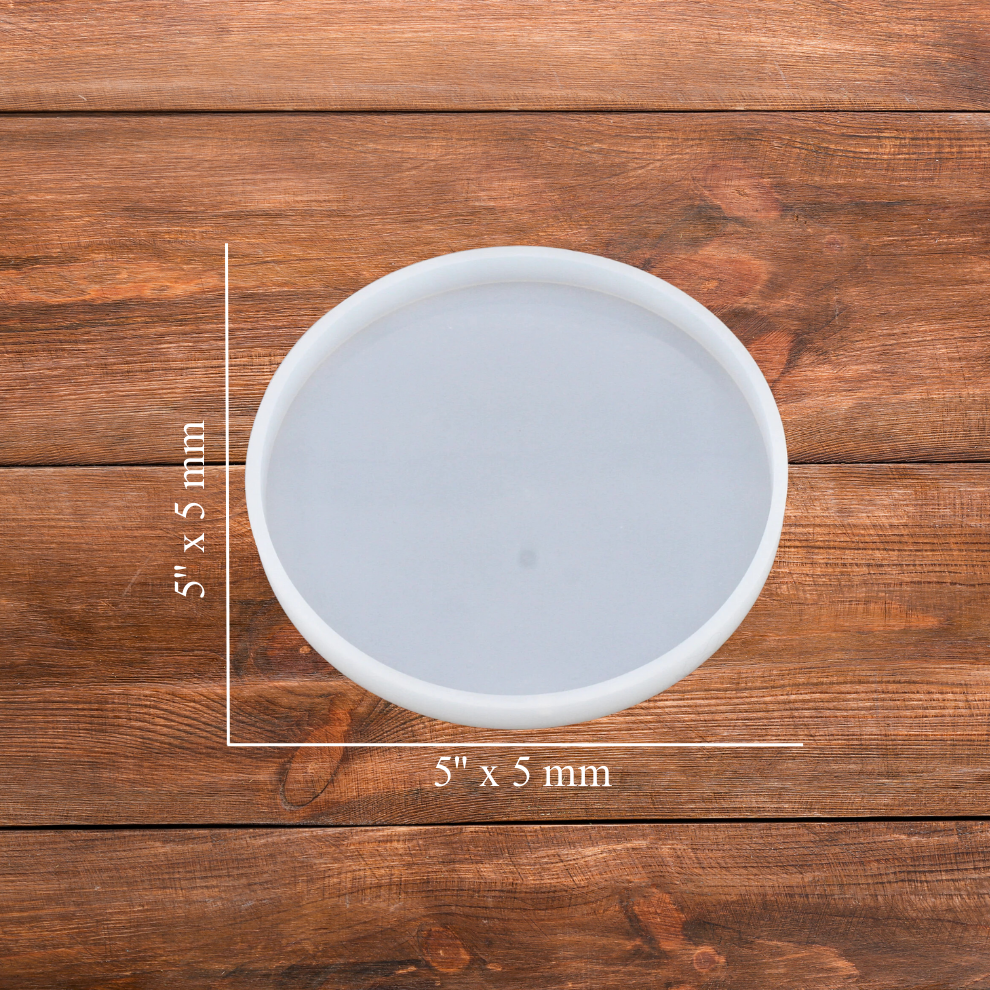 Transparent Silicone Coaster Mold Circle 5X5 Inch