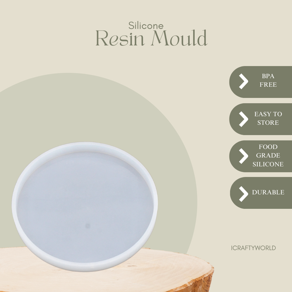 Transparent Silicone Coaster Mold Circle 5X5 Inch