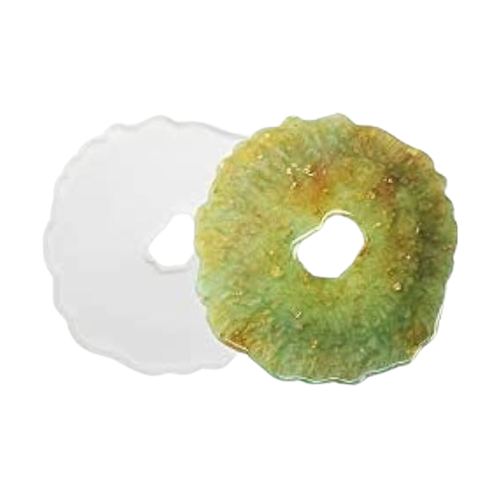 Silicone Agate Coaster Mould with Hole