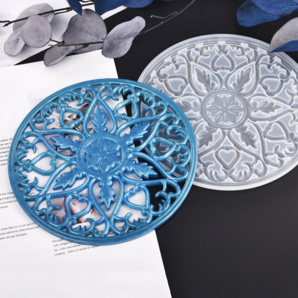 Silicone Flower Round Tray Mould