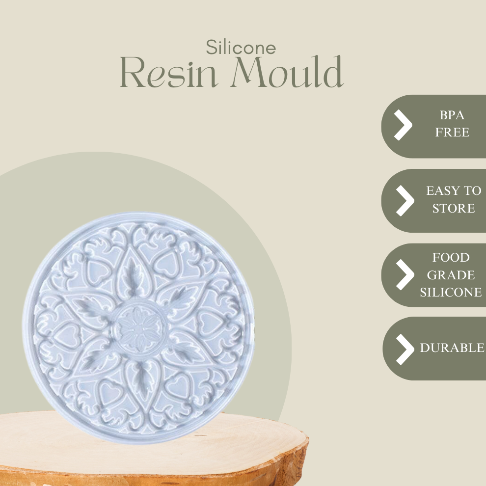 Silicone Flower Round Tray Mould