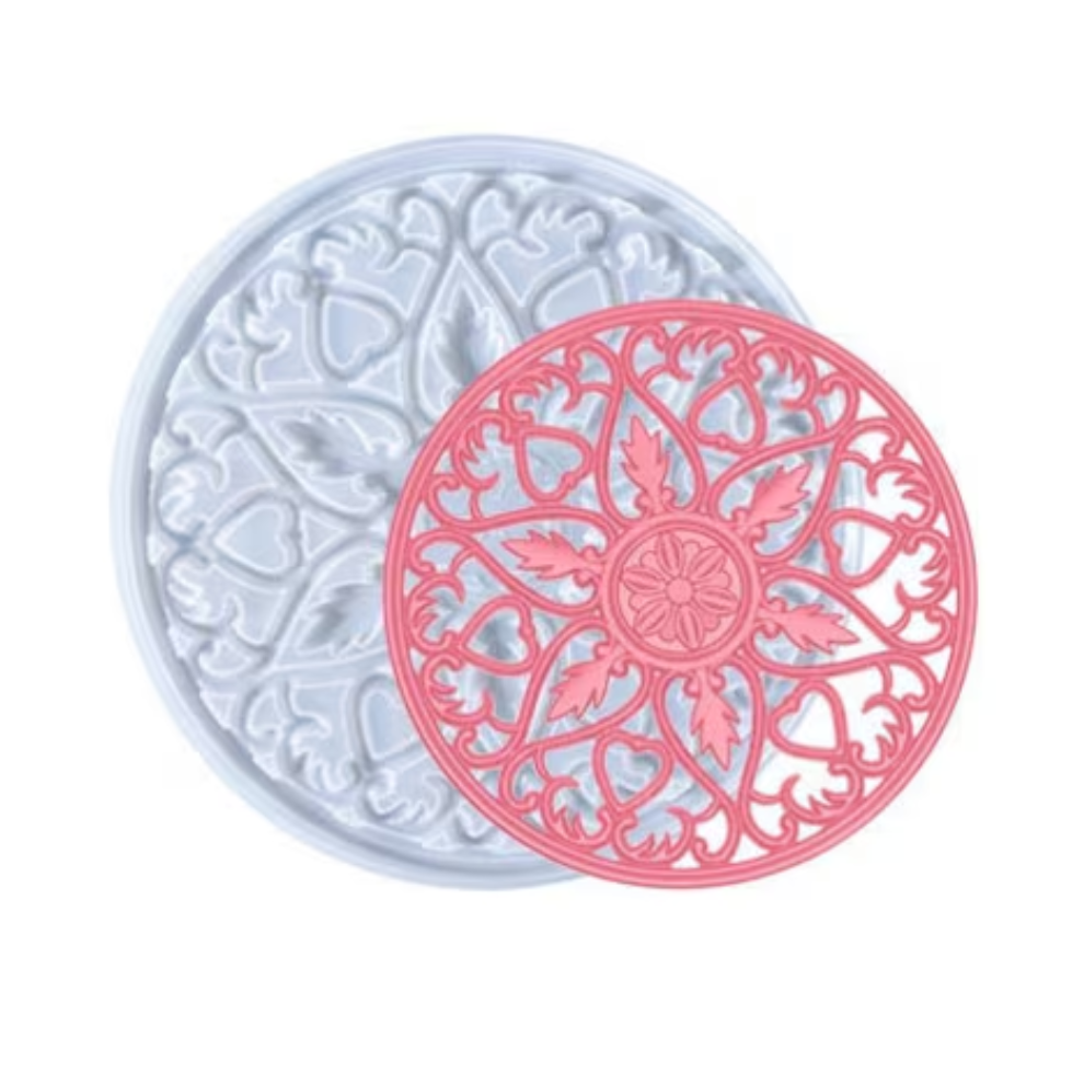 Silicone Flower Round Tray Mould