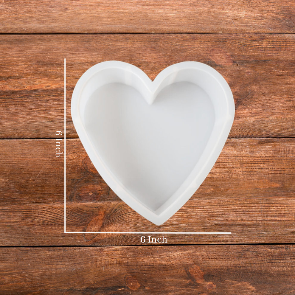 Silicone Deep Casting Resin Mould Heart Shape 6 inch