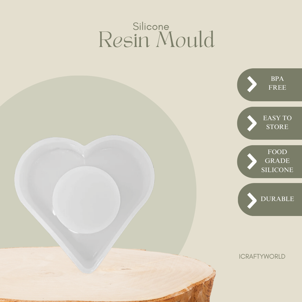 Silicone Resin Tealight Heart Shape Holder Mould