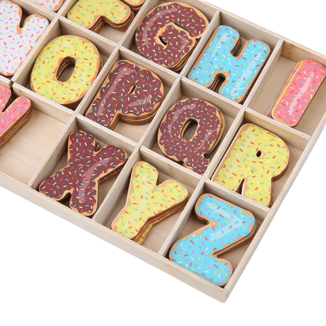 Donut Design Wooden Alphabet Letter