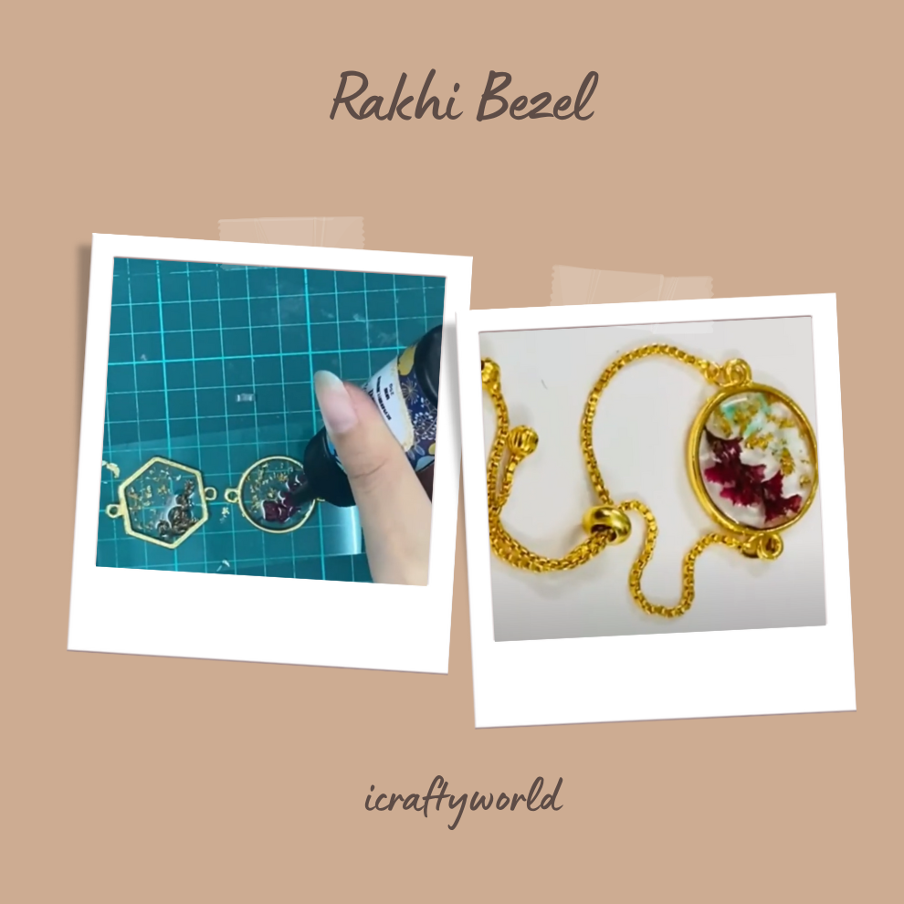 Rakhi Bezel with Uv Tape (10 Pcs, Gold)