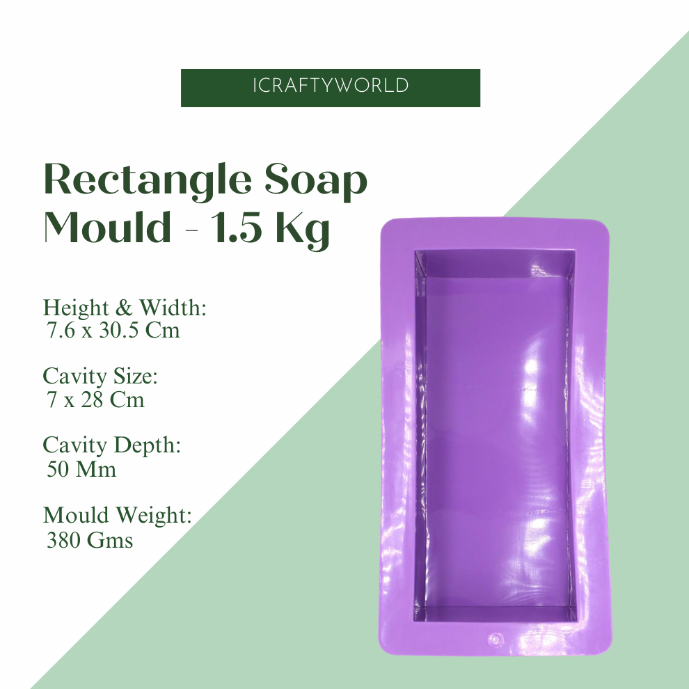 Silicone Rectangle Loaf Soap Mould -3" X 2" X 12"/ 1.50 KG/ 1 CVT